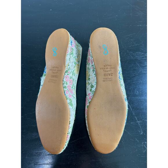 Vtg Daniel Green House Slippers-Brocade gold floral bow- Sz 8 hard bottom - Picture 5 of 8